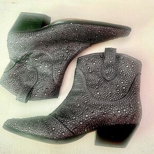 Jessica Simpson Boots Womens size 8.5 Grey Tamira 2 Western Bling Sparkly